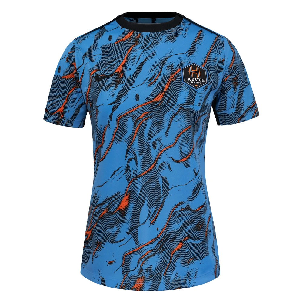 Houston Dash 2025 Women's Nike NWSL Short-Sleeve Pre-Match Top