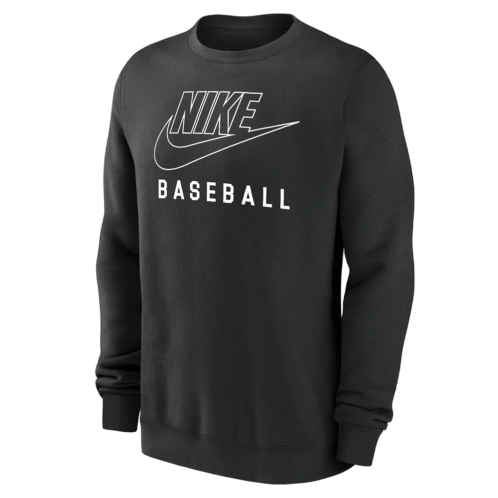 Nike Swoosh Club Fleece Men's Baseball Pullover Crew-Neck Sweatshirt