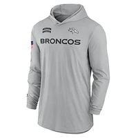 Denver Broncos Salute to Service Edge Mascot Lockup Men’s Nike Dri-FIT NFL Long-Sleeve Hooded Top