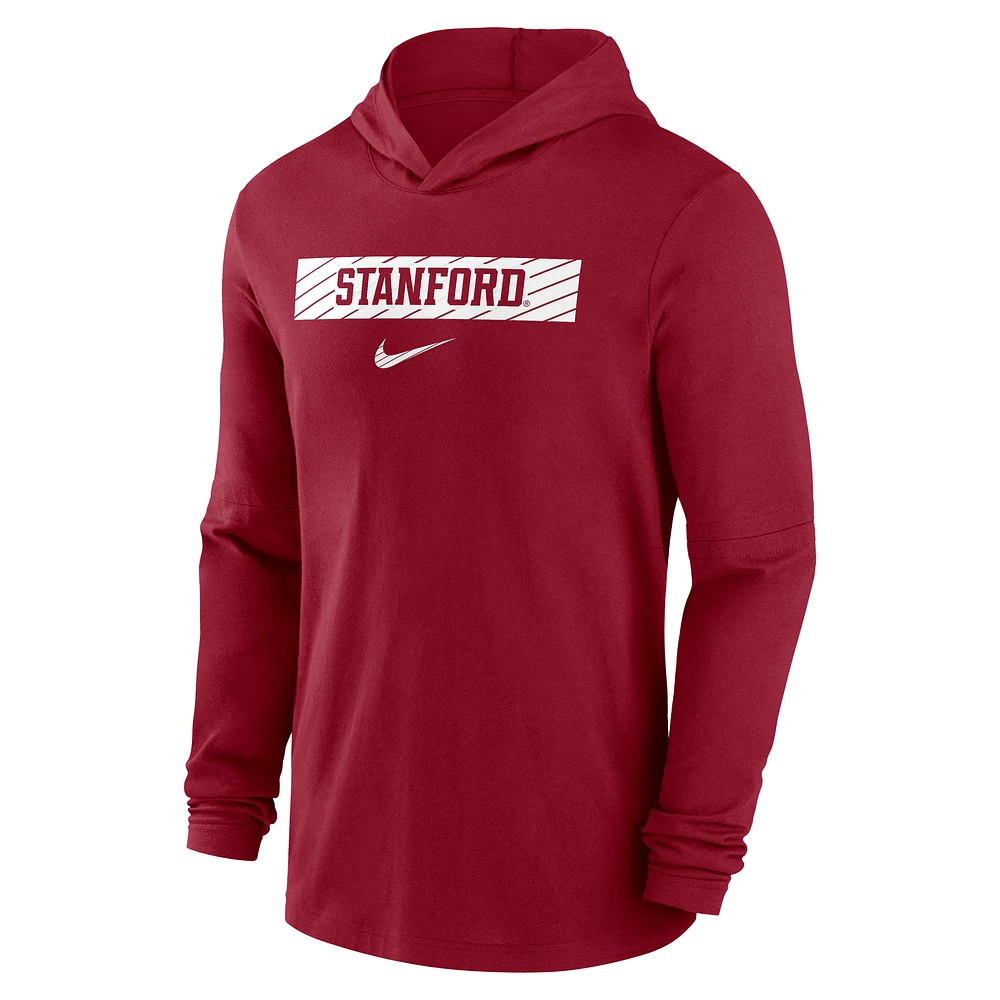 Stanford Cardinal Sideline Men's Nike Dri-FIT College Long-Sleeve Hooded Top