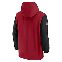 Arizona Cardinals Sideline Pre-Game Player Men's Nike NFL 1/2-Zip Hooded Jacket