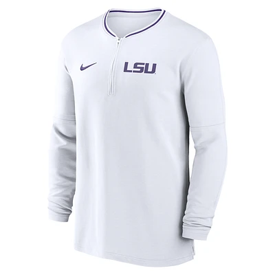 LSU Tigers Sideline Coach Men's Nike Dri-FIT College 1/2-Zip Long-Sleeve Top