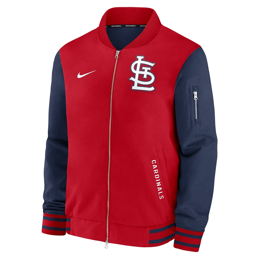 St. Louis Cardinals Authentic Collection Dugout Men's Nike MLB Full-Zip Bomber Jacket