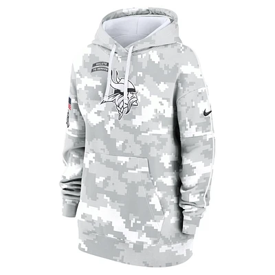 Minnesota Vikings Salute to Service Primary Edge Club Women's Nike NFL Pullover Hoodie