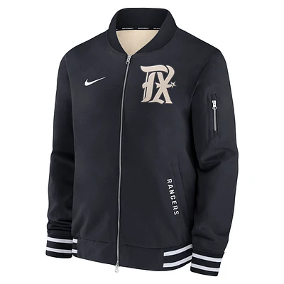 Texas Rangers Authentic Collection City Connect Men's Nike MLB Full-Zip Bomber Jacket