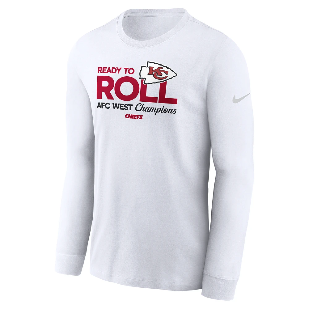 Kansas City Chiefs 2024 AFC West Champions Trophy Collection Men's Nike NFL Long-Sleeve T-Shirt