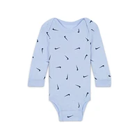 Nike Baby Essentials (0-9M) Long Sleeve Bodysuits (3 Pack)