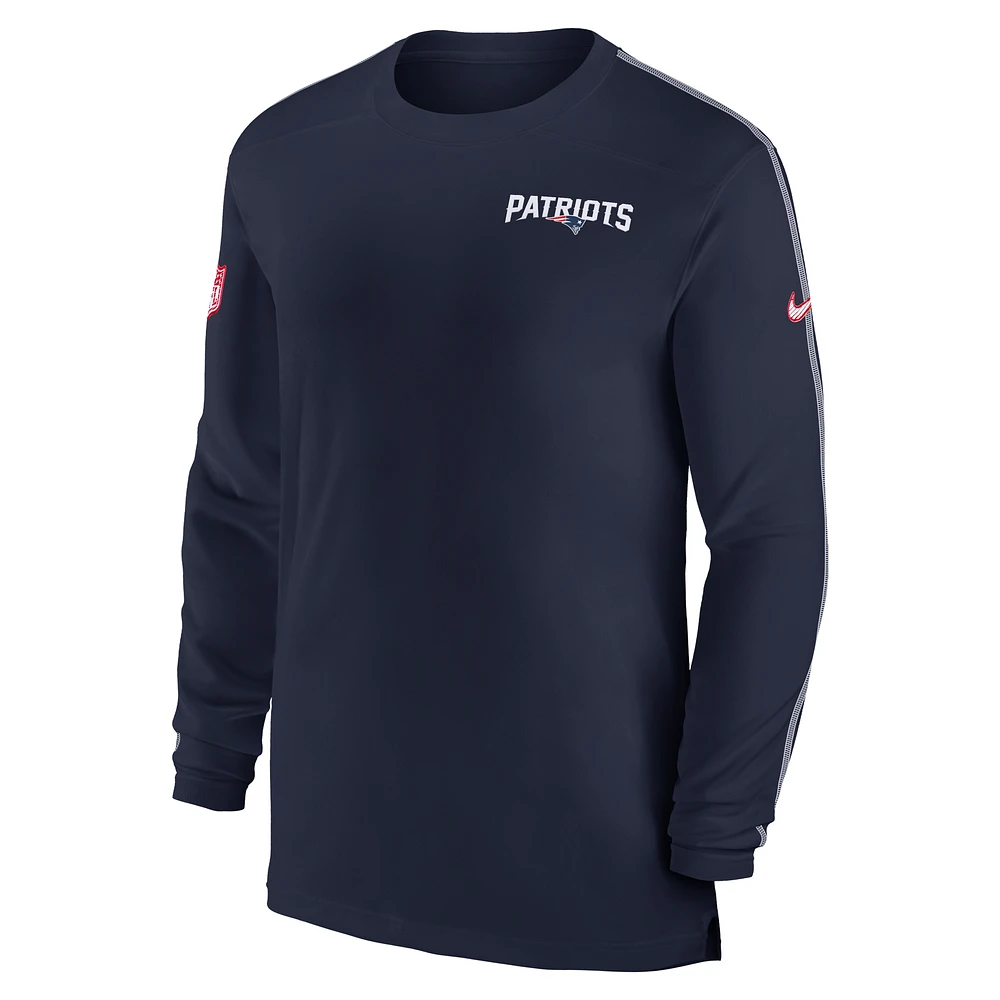 New England Patriots Sideline Coach Men's Nike Dri-FIT NFL Long-Sleeve Top