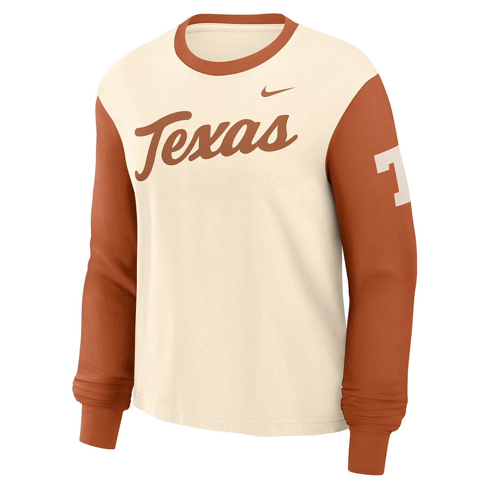 Texas Longhorns Boxy Women's Nike College Long-Sleeve T-Shirt