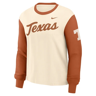 Texas Longhorns Boxy Women's Nike College Long-Sleeve T-Shirt