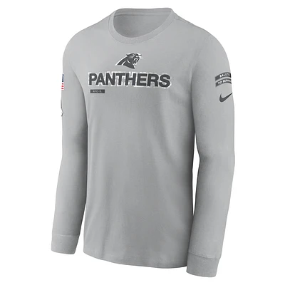 Carolina Panthers Salute to Service Mascot Edge Legend Men's Nike NFL Long-Sleeve T-Shirt