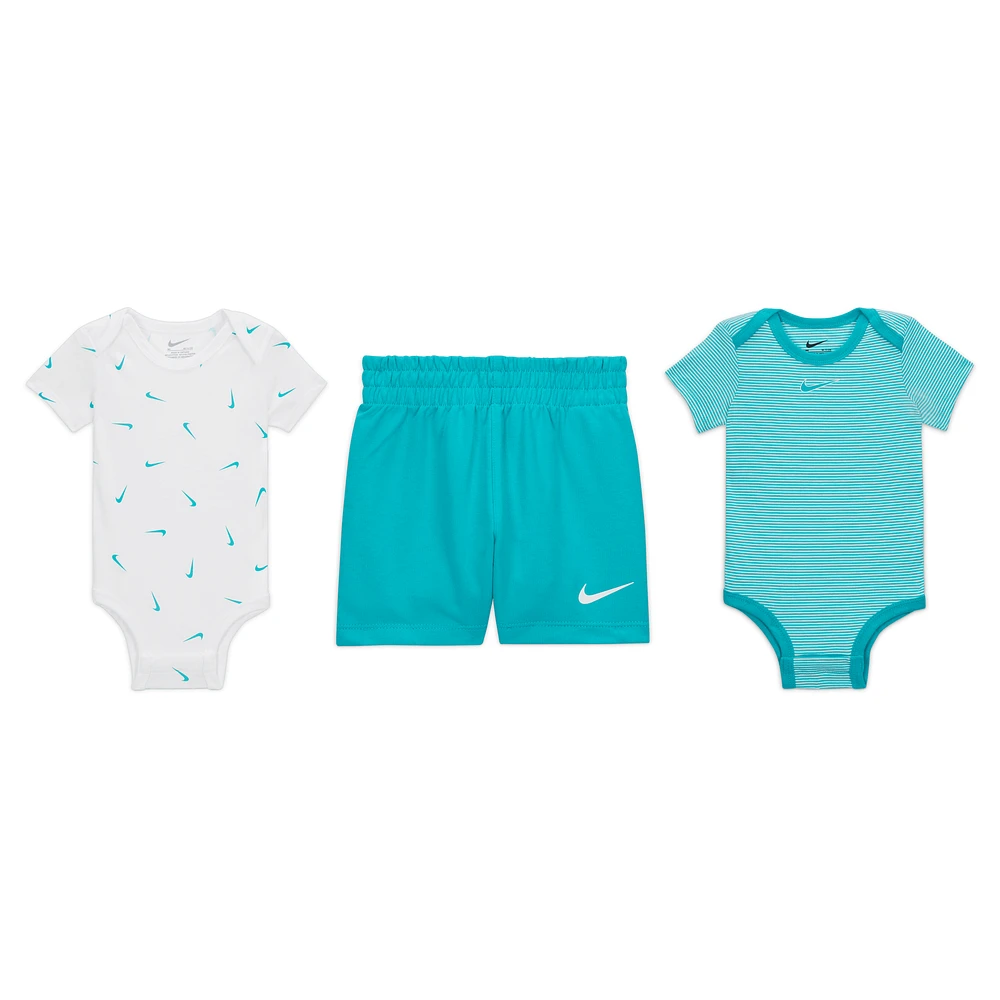 Nike Essentials Baby 3-Piece Striped Swooshfetti Set