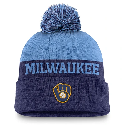 Milwaukee Brewers Rewind Peak Men's Nike MLB Cuffed Pom Beanie