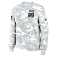 New York Jets Salute to Service Edge Lockup Women's Nike Dri-FIT NFL Long-Sleeve T-Shirt