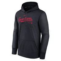 Cleveland Guardians Authentic Collection Practice Men's Nike Therma MLB Pullover Hoodie