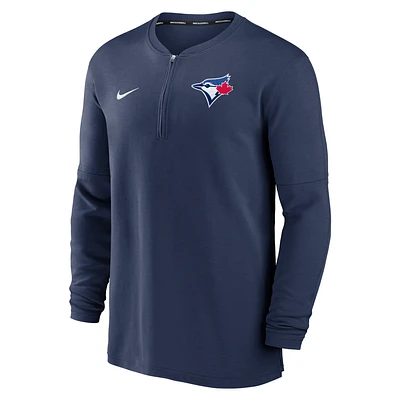 Toronto Blue Jays Authentic Collection Game Time Men's Nike Dri-FIT MLB 1/2-Zip Long-Sleeve Top