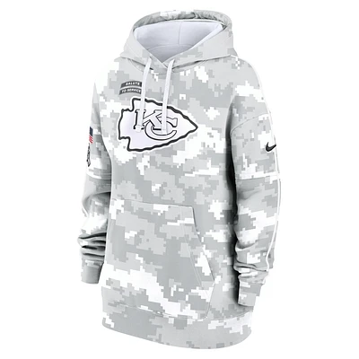 Kansas City Chiefs Salute to Service Primary Edge Club Women's Nike NFL Pullover Hoodie