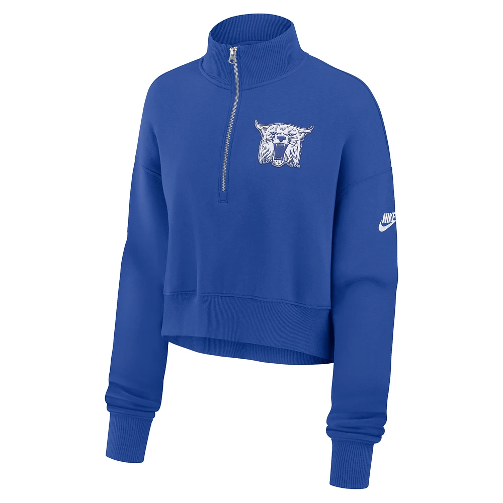 Kentucky Wildcats Legacy Elevated Logo Women's Nike College Cropped 1/4-Zip Crew