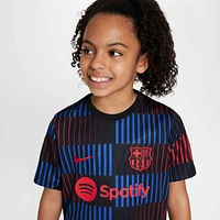 FC Barcelona Academy Pro Away Big Kids' Nike Dri-FIT Soccer Pre-Match Short-Sleeve Top