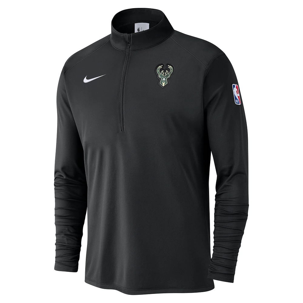 Milwaukee Bucks Men's Nike NBA 1/2-Zip Long-Sleeve Top