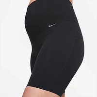 Nike Zenvy (M) Women's Gentle-Support High-Waisted 8" Biker Shorts with Pockets (Maternity)