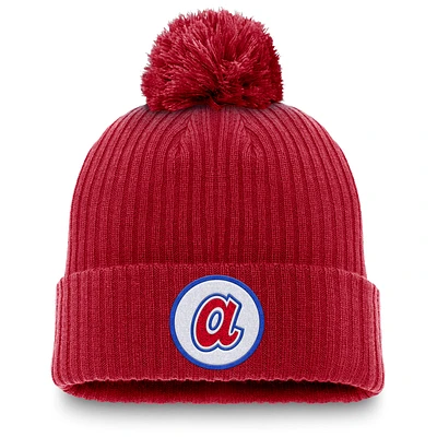 Atlanta Braves Cooperstown Peak Men's Nike MLB Cuffed Pom Beanie