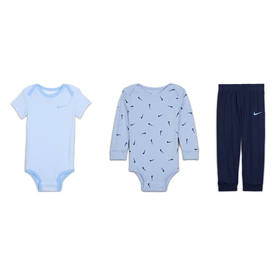 Nike Baby Essentials (0-9M) 3-Piece Bodysuits and Pants Set