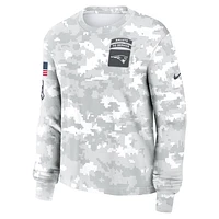 New England Patriots Salute to Service Edge Lockup Women's Nike Dri-FIT NFL Long-Sleeve T-Shirt