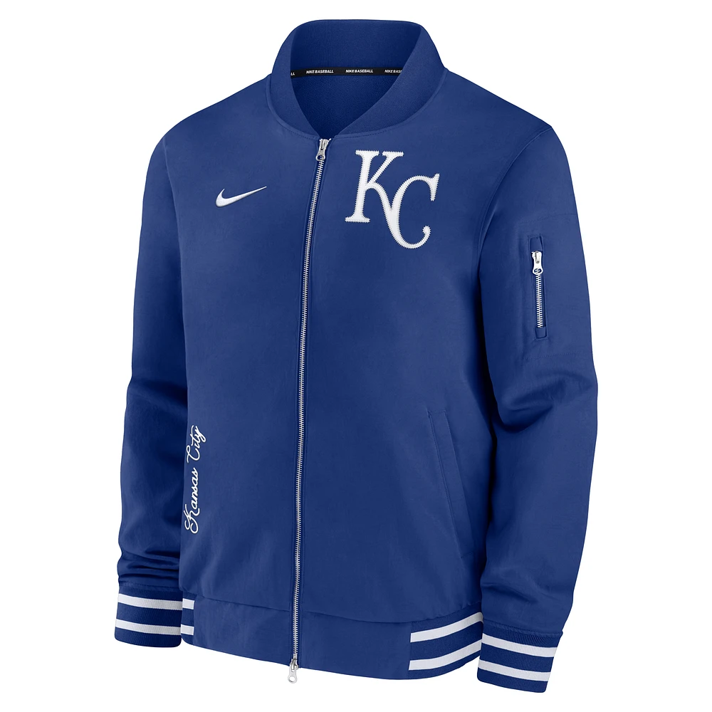 Kansas City Royals Authentic Collection Men's Nike MLB Full-Zip Bomber Jacket