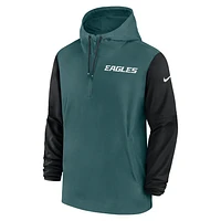 Philadelphia Eagles Sideline Pre-Game Player Men's Nike NFL 1/2-Zip Hooded Jacket