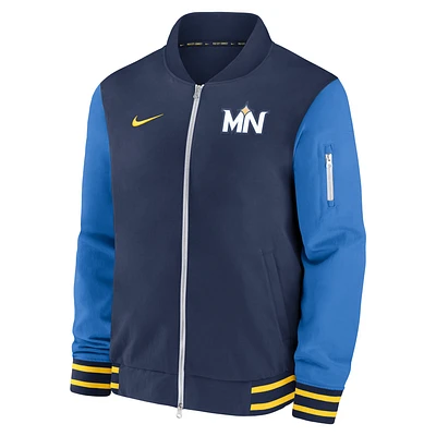 Minnesota Twins Authentic Collection City Connect Game Time Men's Nike MLB Full-Zip Bomber Jacket