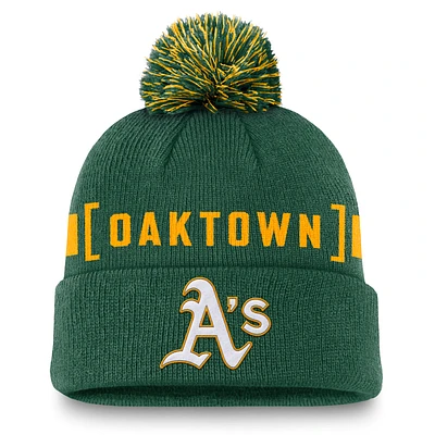 Oakland Athletics Hometown Peak Men's Nike MLB Cuffed Pom Beanie