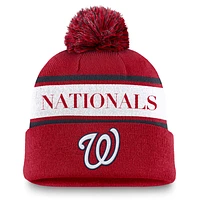 Washington Nationals Team Stripe Peak Men's Nike MLB Cuffed Pom Beanie