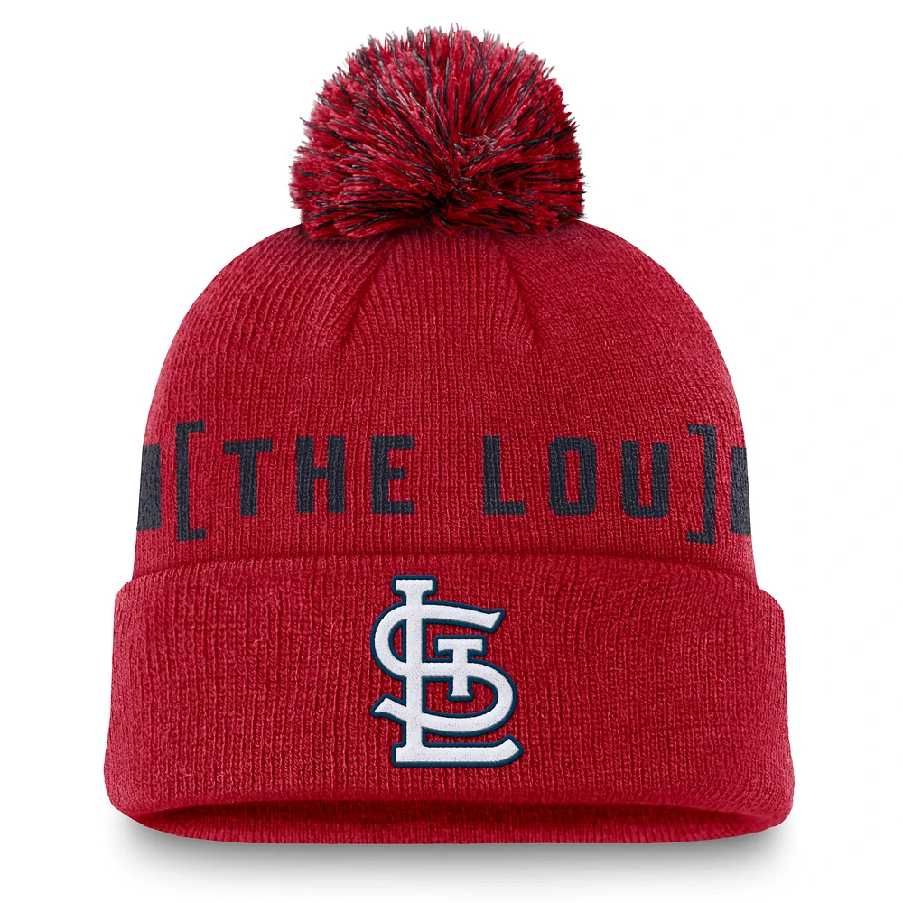 St. Louis Cardinals Hometown Peak Men's Nike MLB Cuffed Pom Beanie