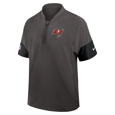 Tampa Bay Buccaneers Sideline Coach Men's Nike NFL 1/2-Zip Short-Sleeve Jacket