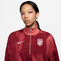 USMNT Phoenix Fleece Women's Nike Soccer Oversized 1/2-Zip Crop Sweatshirt