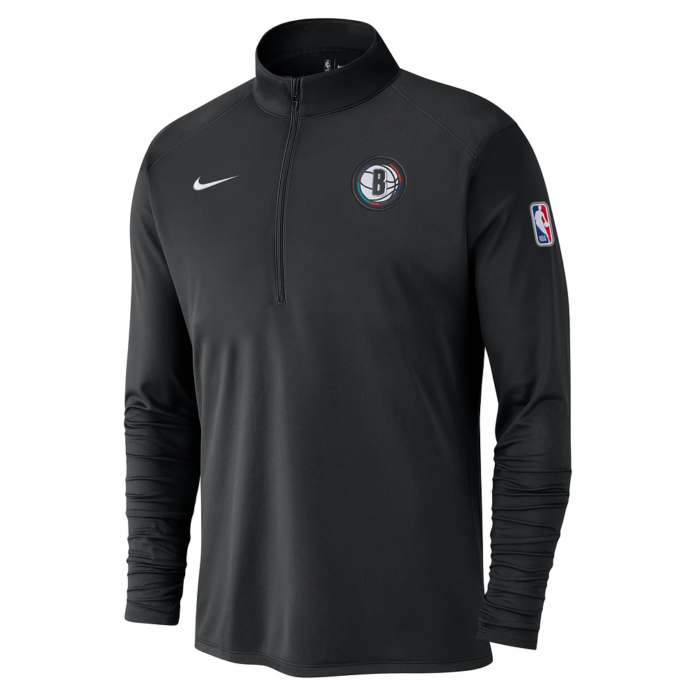 Brooklyn Nets City Edition Men's Nike Dri-FIT NBA 1/2-Zip Long-Sleeve Top