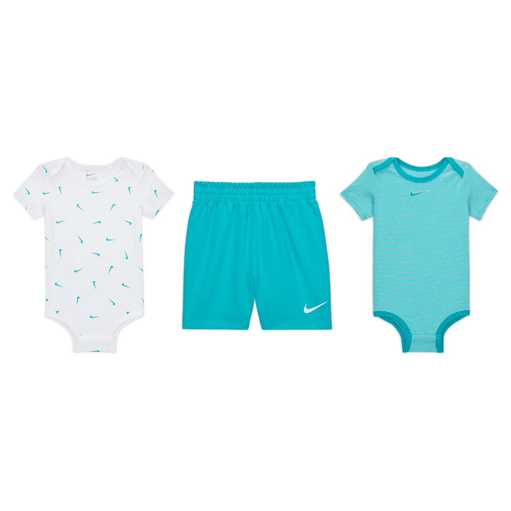 Nike Essentials Baby (12-24M) 3-Piece Striped Swooshfetti Set