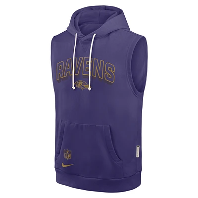 Baltimore Ravens Sideline Men's Nike Dri-FIT NFL Sleeveless Pullover Hoodie