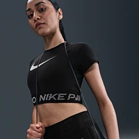 Nike Pro Women's Dri-FIT Short-Sleeve Cropped Graphic Top