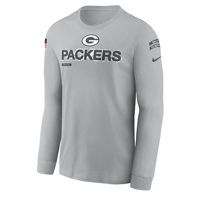 Green Bay Packers Salute to Service Mascot Edge Legend Men's Nike NFL Long-Sleeve T-Shirt