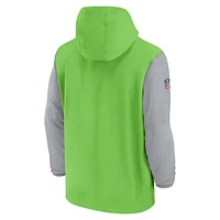 Seattle Seahawks Sideline Pre-Game Player Men's Nike NFL 1/2-Zip Hooded Jacket