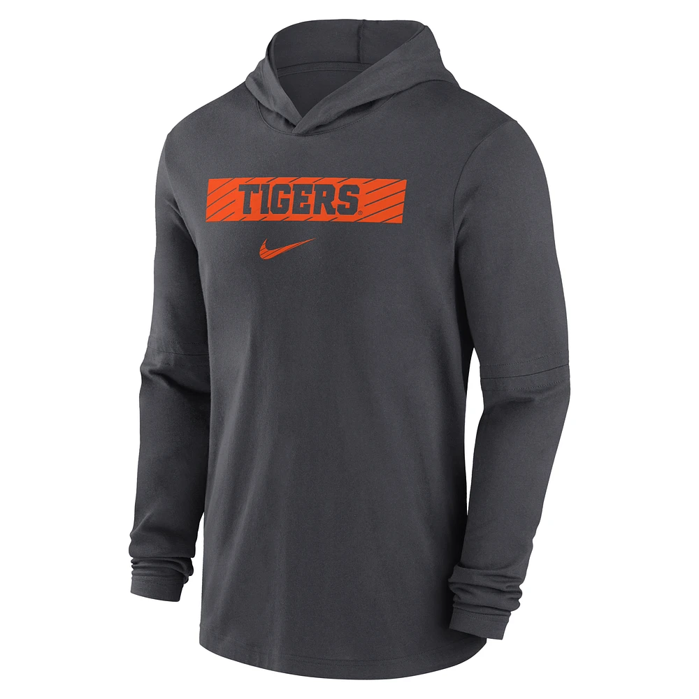 Clemson Tigers Sideline Men's Nike Dri-FIT College Long-Sleeve Hooded Top