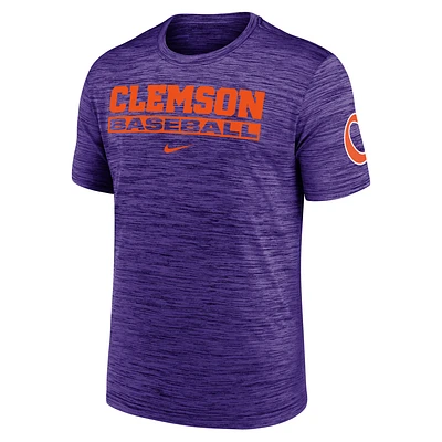 Clemson Tigers Velocity Baseball Wordmark Stack Men's Nike Dri-FIT College T-Shirt