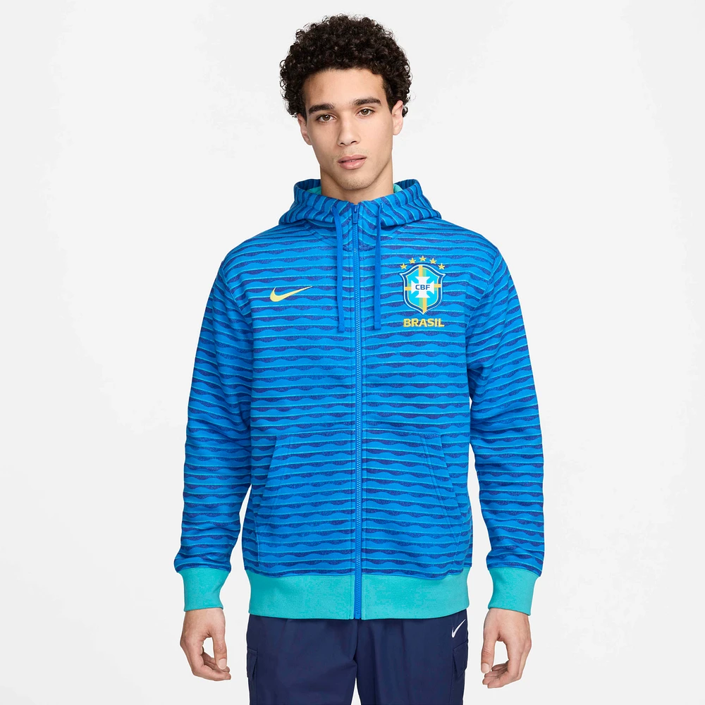 Brazil Club Fleece Men's Nike Soccer Full-Zip Hoodie