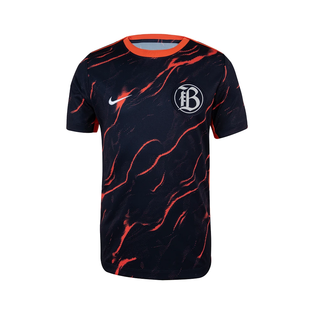 Bay FC 2025 Big Kids' Nike NWSL Short-Sleeve Pre-Match Top