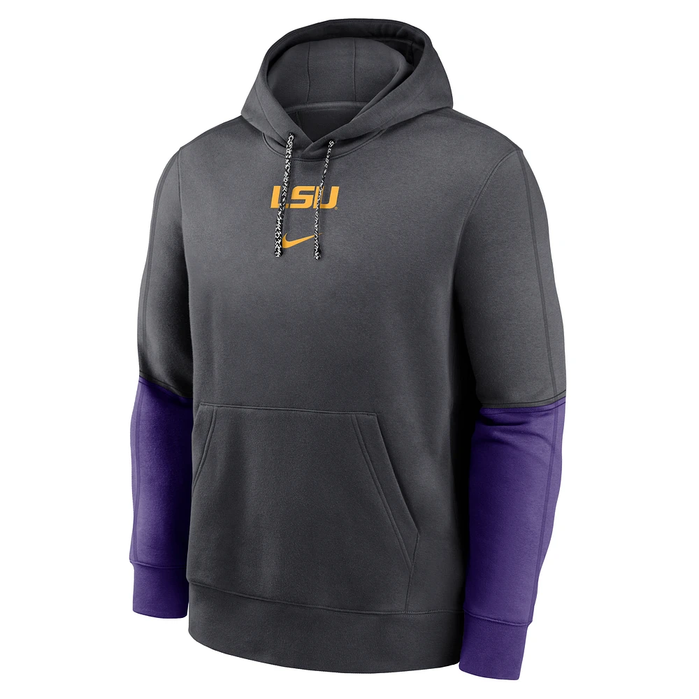 LSU Tigers Sideline Team Issue Club Men's Nike College Pullover Hoodie