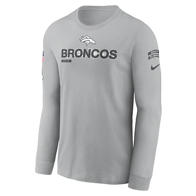 Denver Broncos Salute to Service Mascot Edge Legend Men's Nike NFL Long-Sleeve T-Shirt