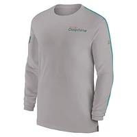 Miami Dolphins Sideline Coach Men's Nike Dri-FIT NFL Long-Sleeve Top