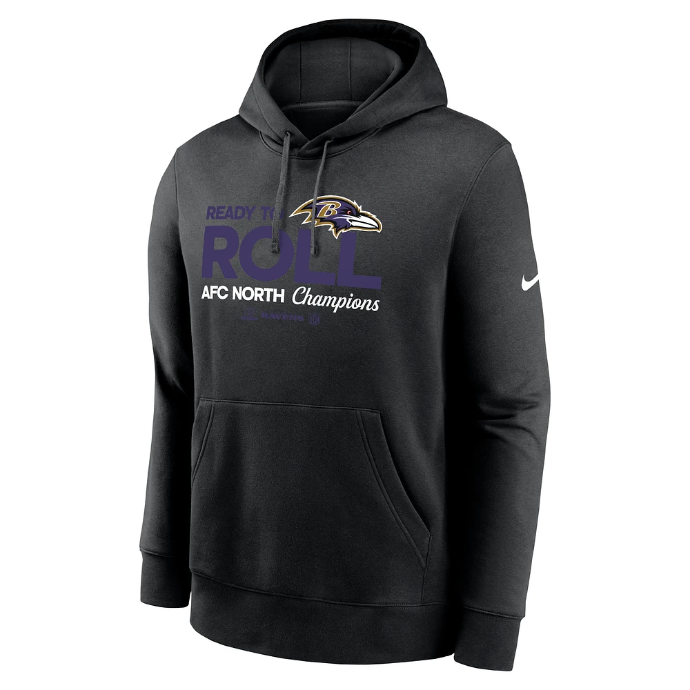 Baltimore Ravens 2024 AFC North Champions Trophy Collection Men's Nike NFL Pullover Hoodie